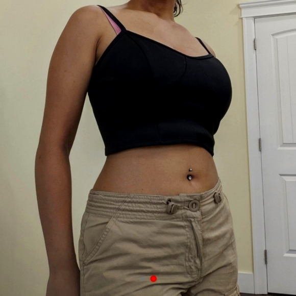 DYNAMITE sexy black shiny bustier top - Picture 2 of 2